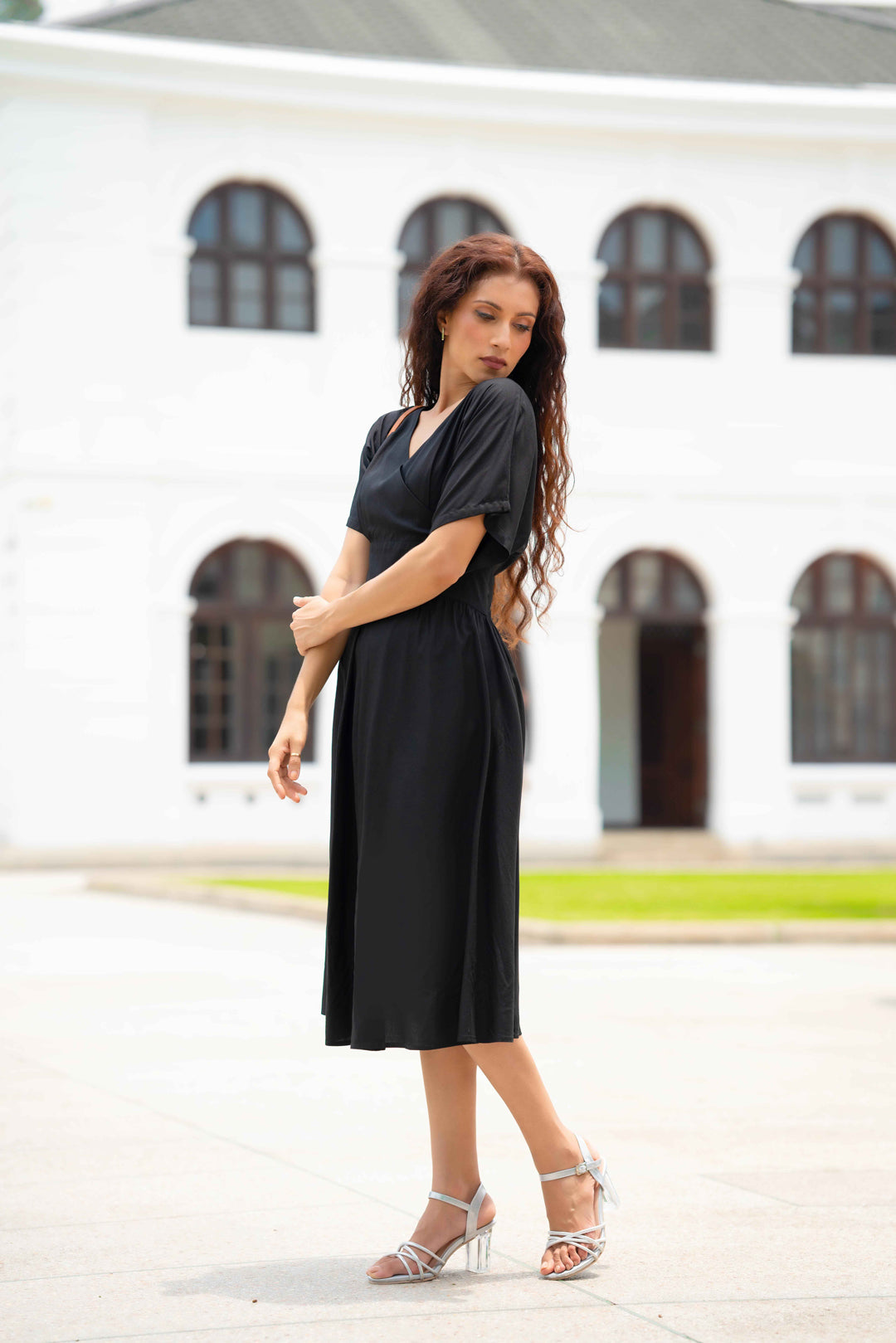 D018 | Fluted Midi Dress
