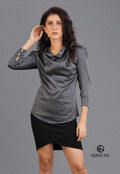 T019 | Cowl Neck Satin Top