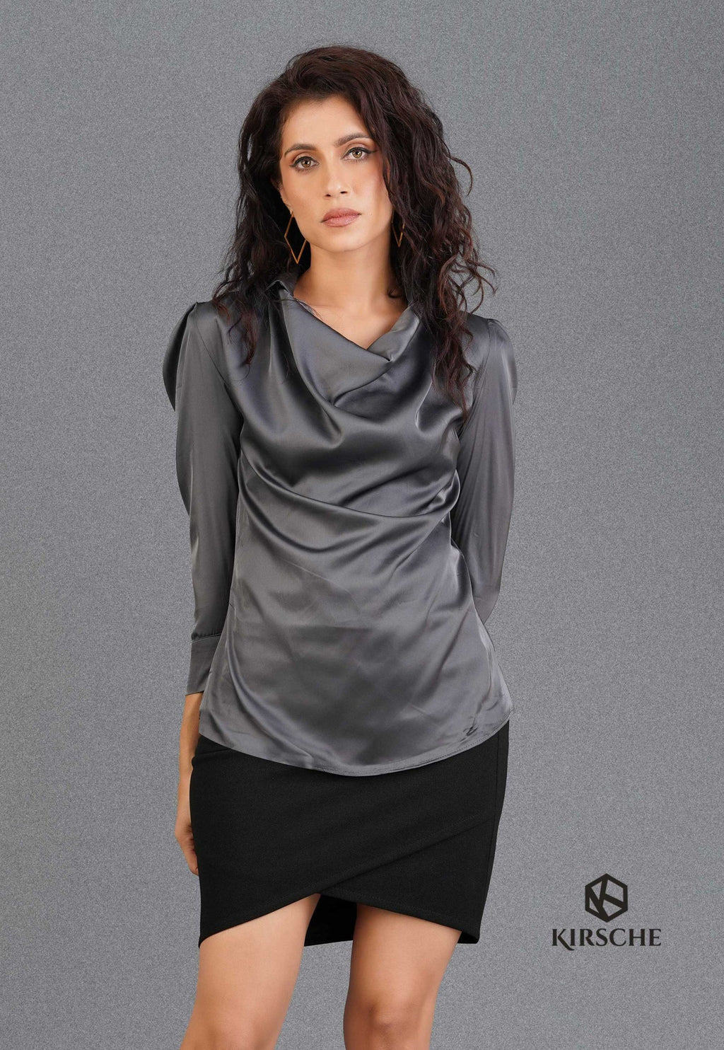 T019 | Cowl Neck Satin Top