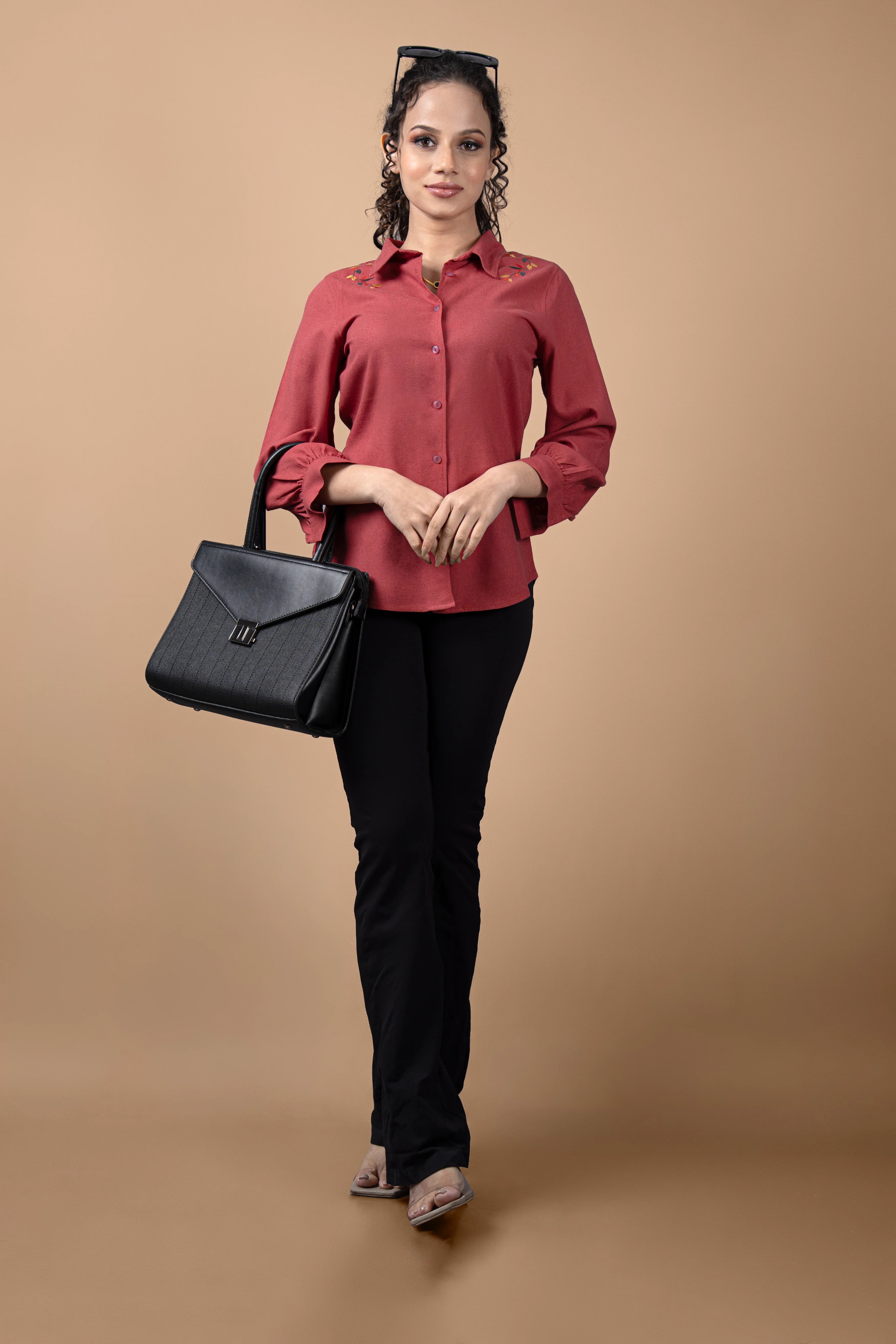 S025 | Front Emb Linen Shirt