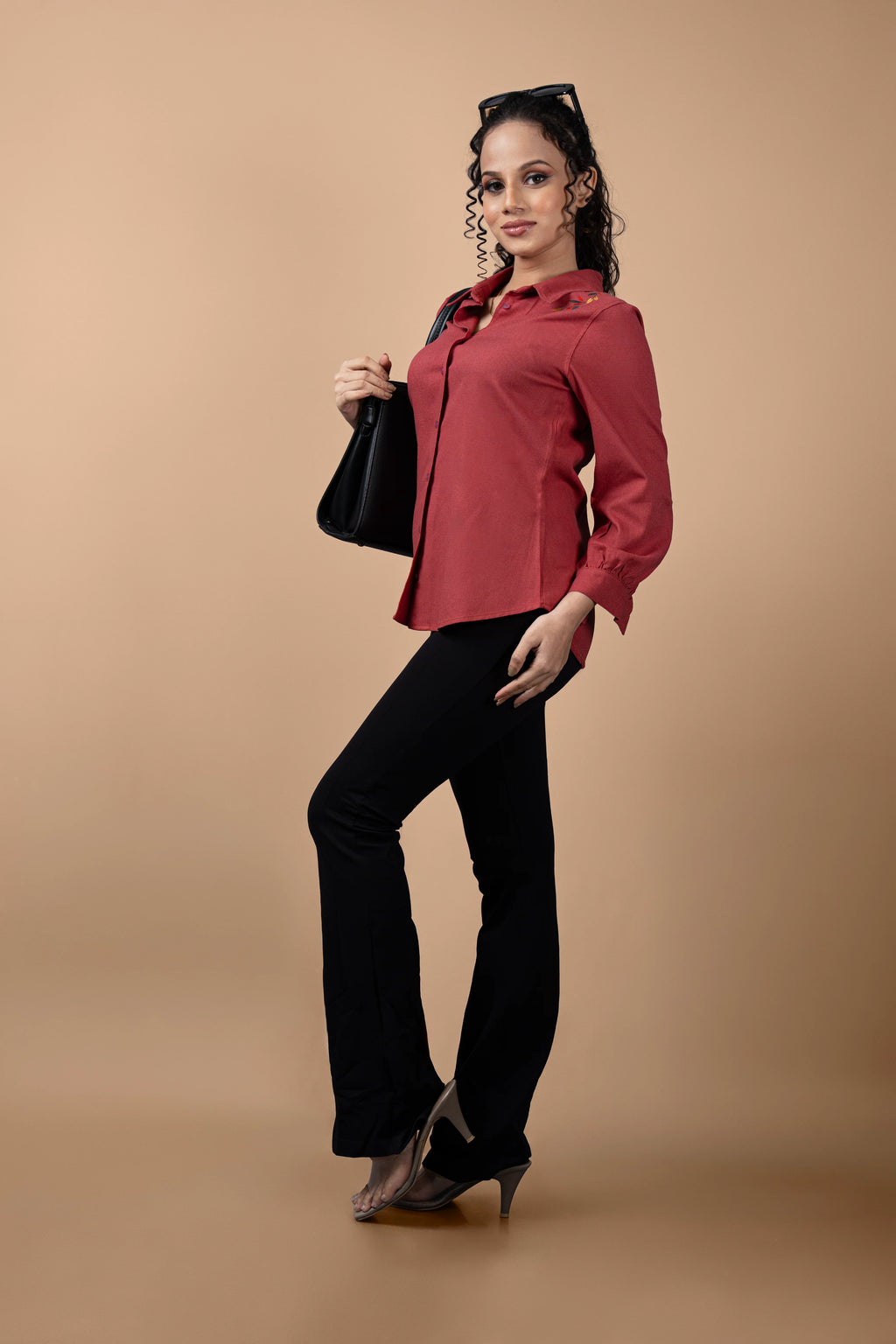 S025 | Front Emb Linen Shirt