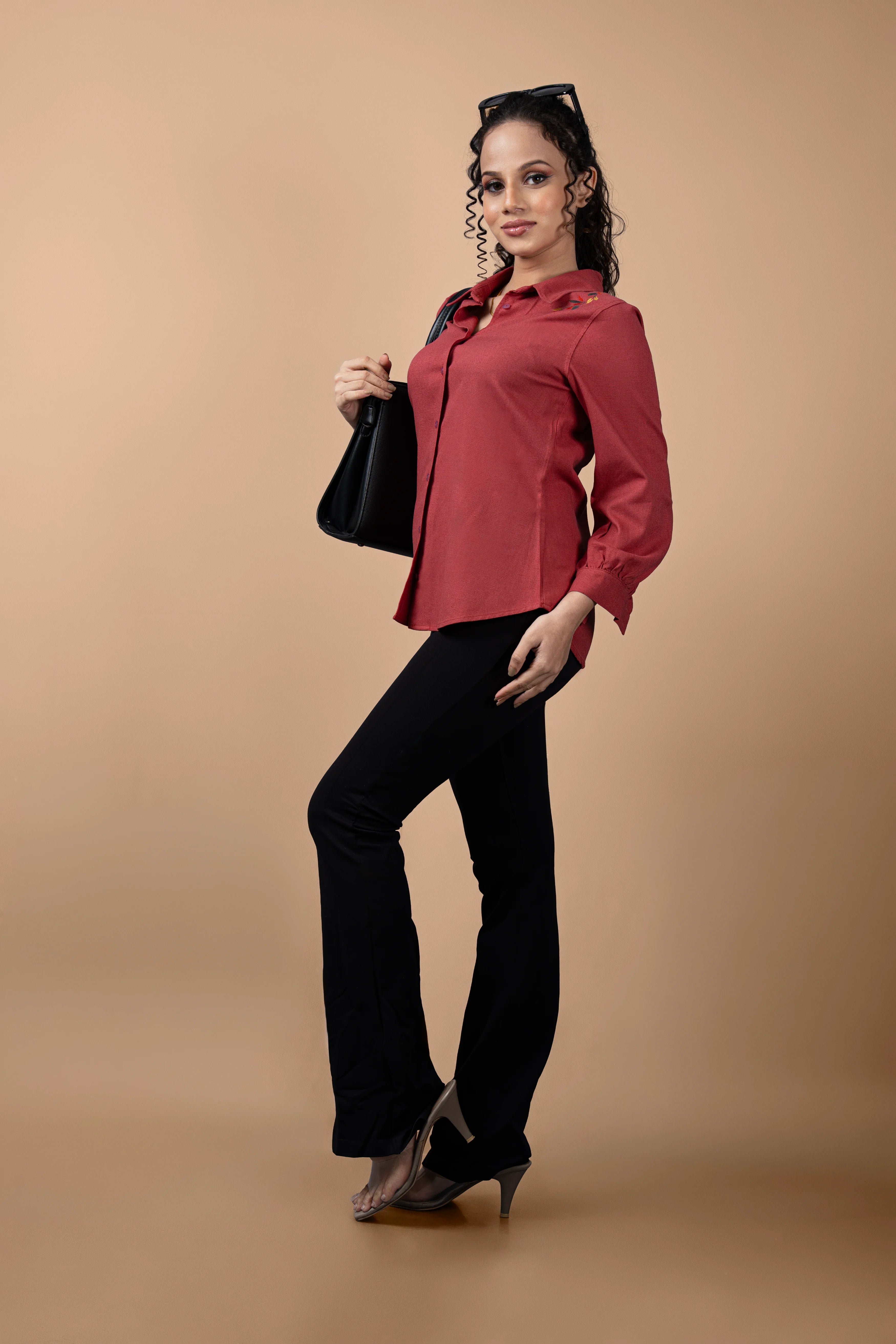 S025 | Front Emb Linen Shirt