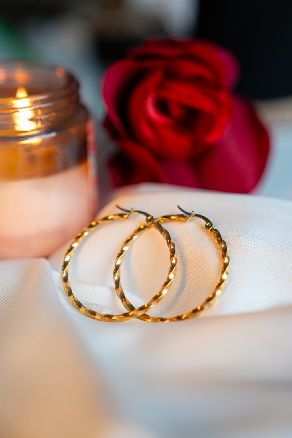Gold Spiral Hoop Earring