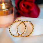 GOLD SPIRAL HOOP EARRING - Image 1