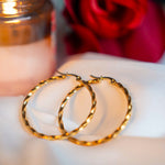 GOLD SPIRAL HOOP EARRING - Image 2