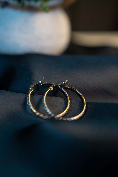 SILVER GLASS EARRING