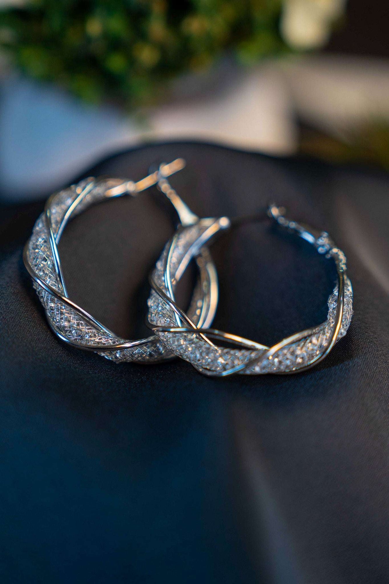 HEART HOOP SILVER EARRING