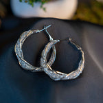 HEART HOOP SILVER EARRING - Image 3