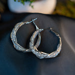 HEART HOOP SILVER EARRING - Image 4