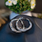 HEART HOOP SILVER EARRING - Image 5