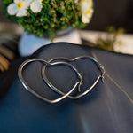 HEART HOOP SILVER EARRING - Image 1