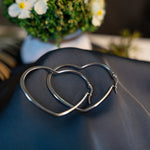 HEART HOOP SILVER EARRING - Image 1