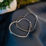 HEART HOOP SILVER EARRING - Image 2