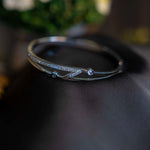 SPARKING SILVER LOCK BANGLE - Image 3