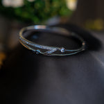 SPARKING SILVER LOCK BANGLE - Image 4
