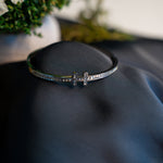 SILVER RHINESTONE LOCK BANGLE - Image 2