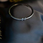 SILVER RHINESTONE LOCK BANGLE - Image 5