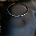 SILVER RHINESTONE LOCK BANGLE - Image 6