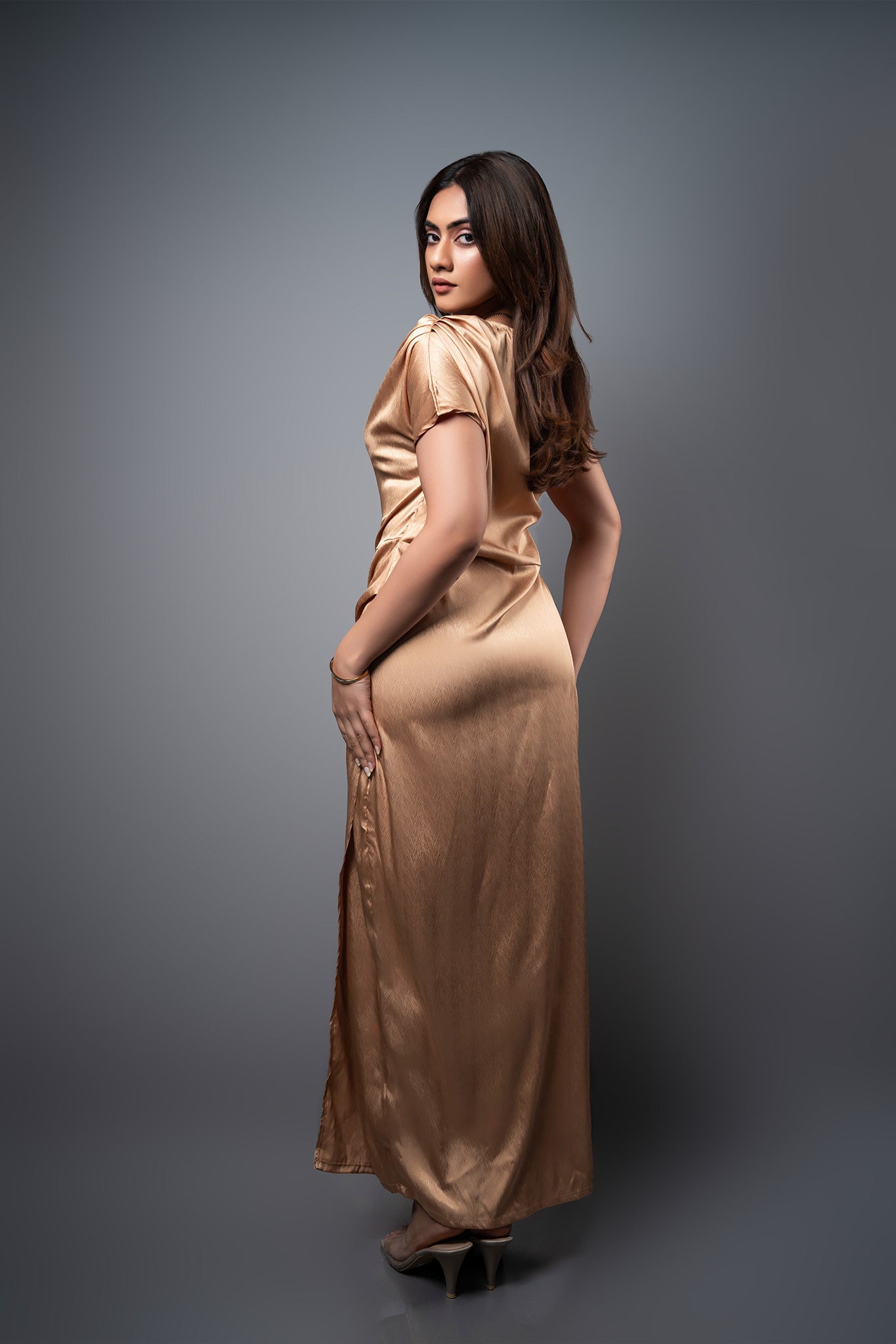 D074 | One Shoulder Drape Dress