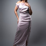 D074 | One Shoulder Drape Dress - Image 5