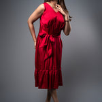 D068 | Plung Back Tie Dress - Image 1