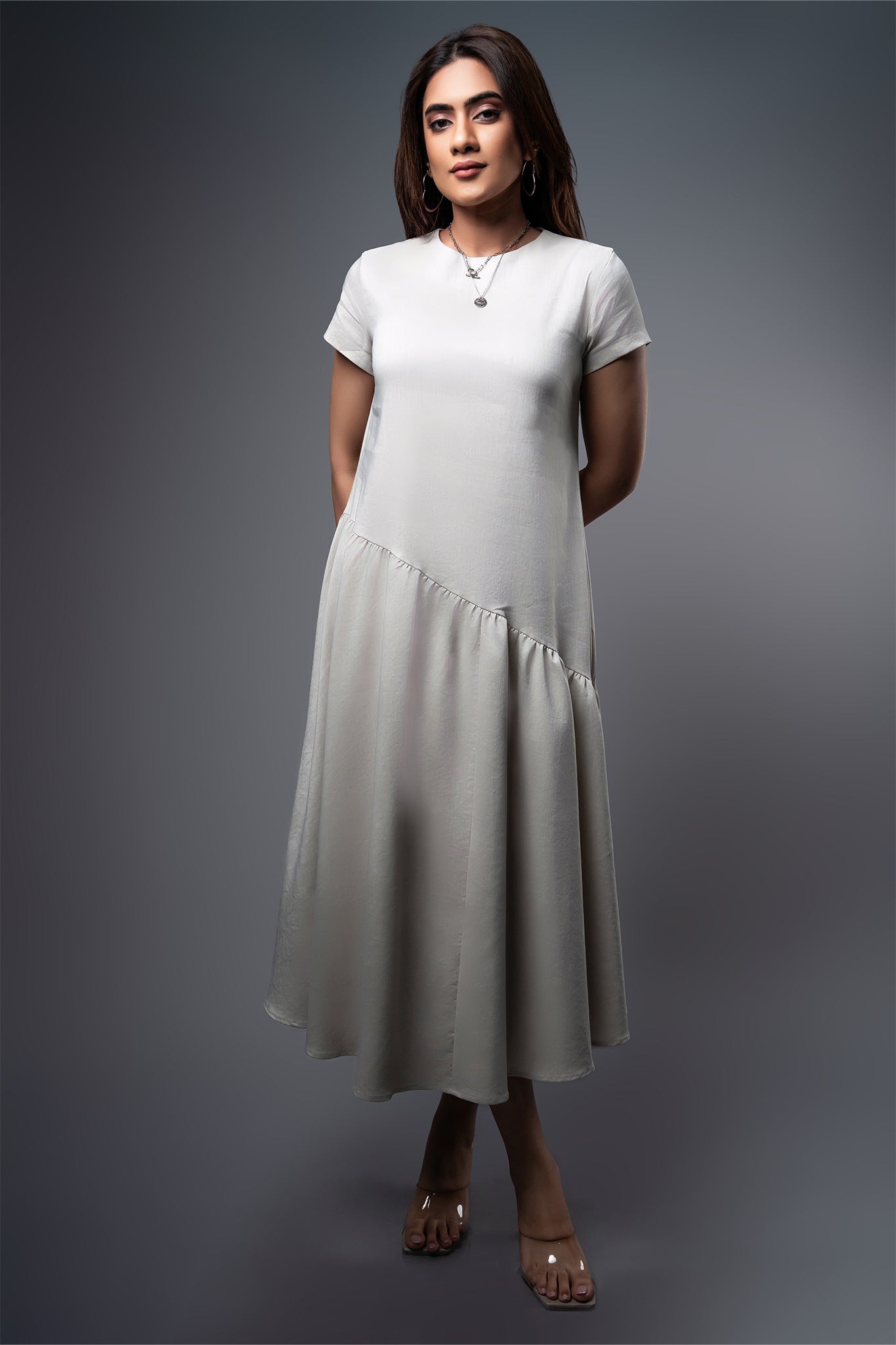 D054 | Tilted Waist Midi Dress