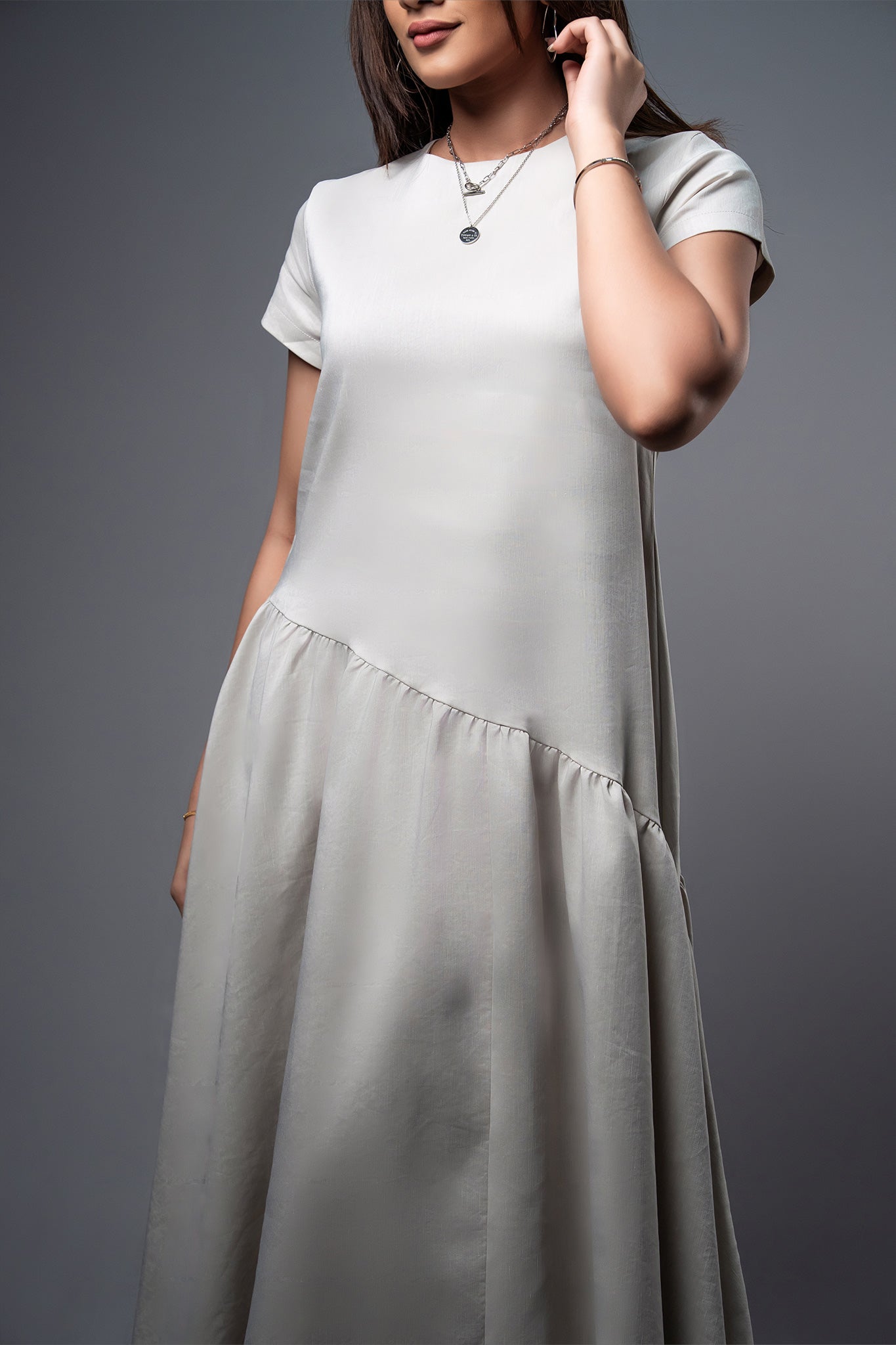 D054 | Tilted Waist Midi Dress