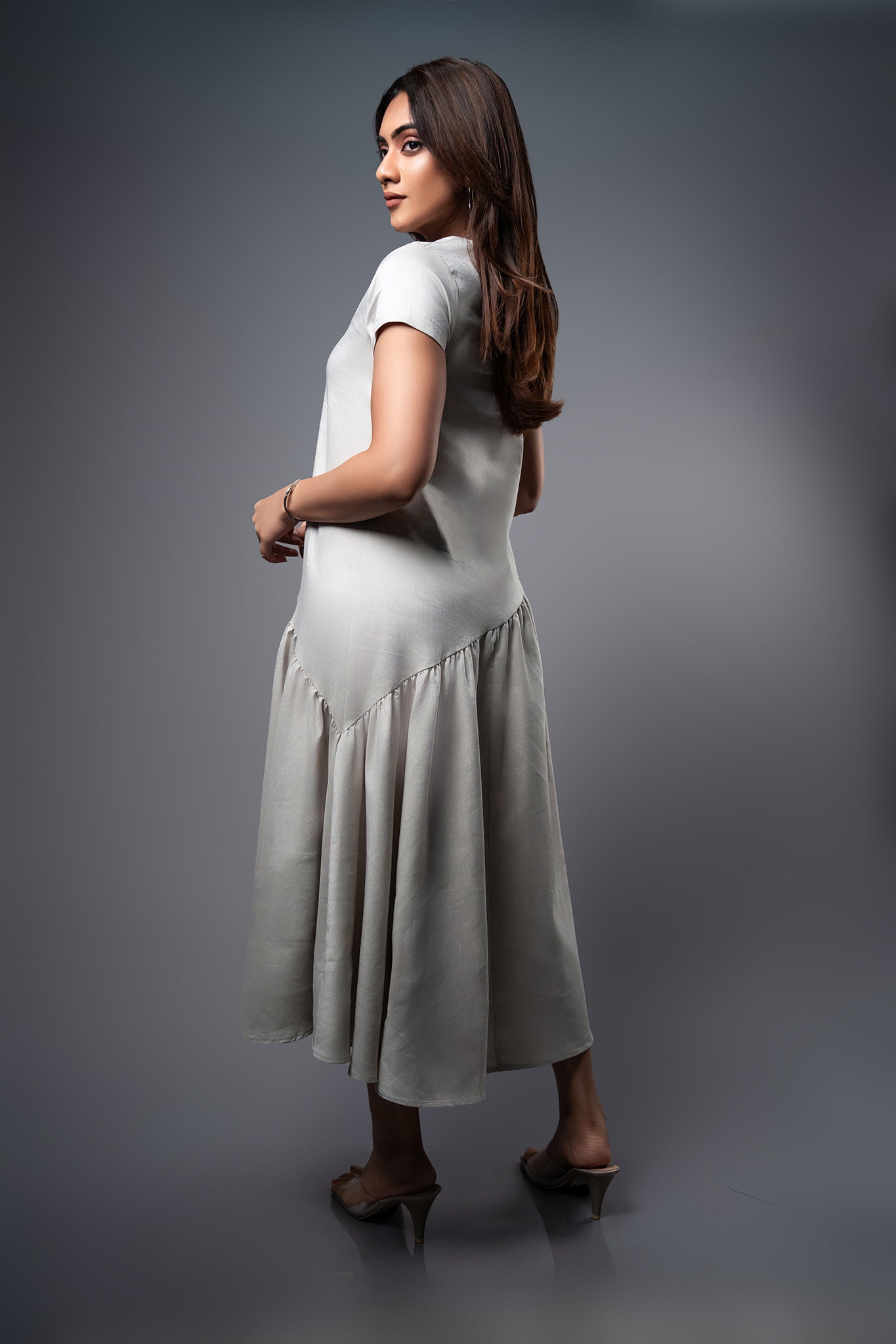 D054 | Tilted Waist Midi Dress