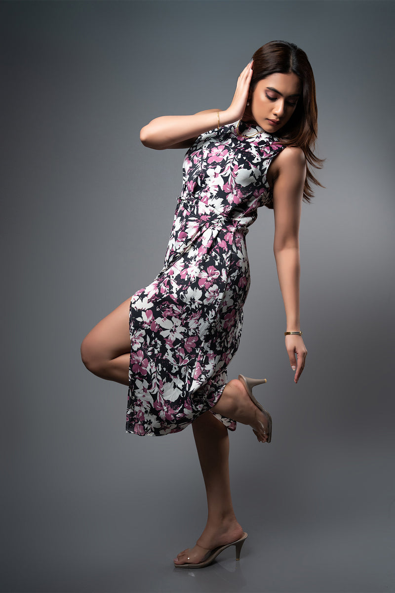 D046 l Front Tied Midi Dress