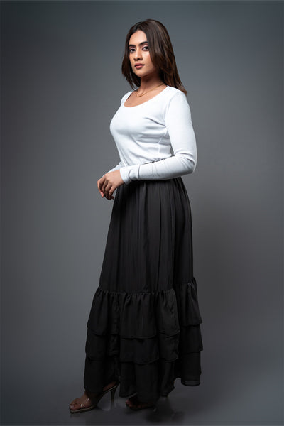 SK075 l Tripple Ruffle Skirt