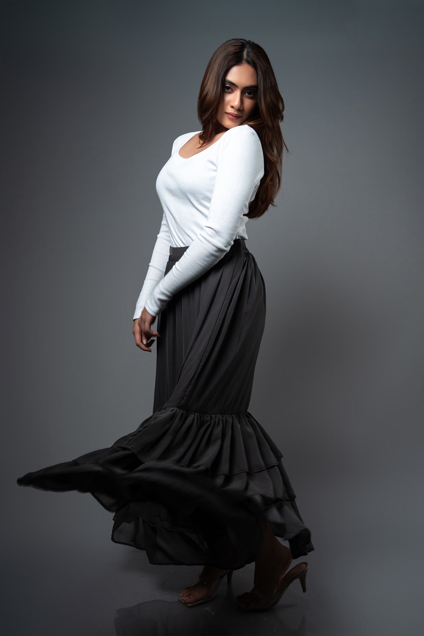 SK075 | Tripple Ruffle Skirt