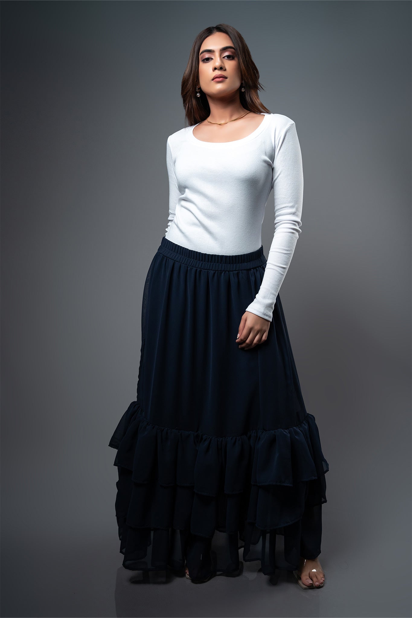 SK075 | Tripple Ruffle Skirt