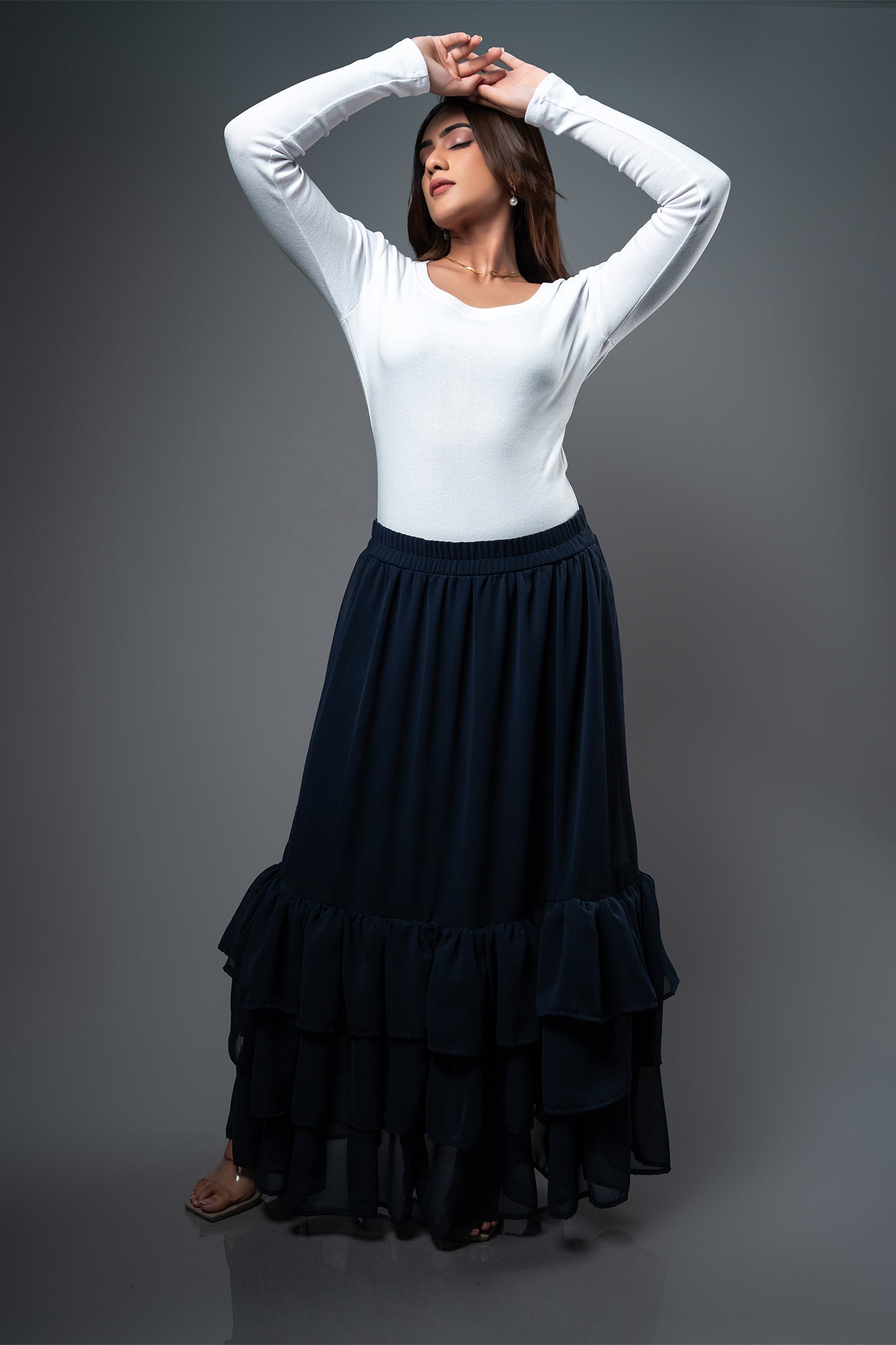 SK075 | Tripple Ruffle Skirt