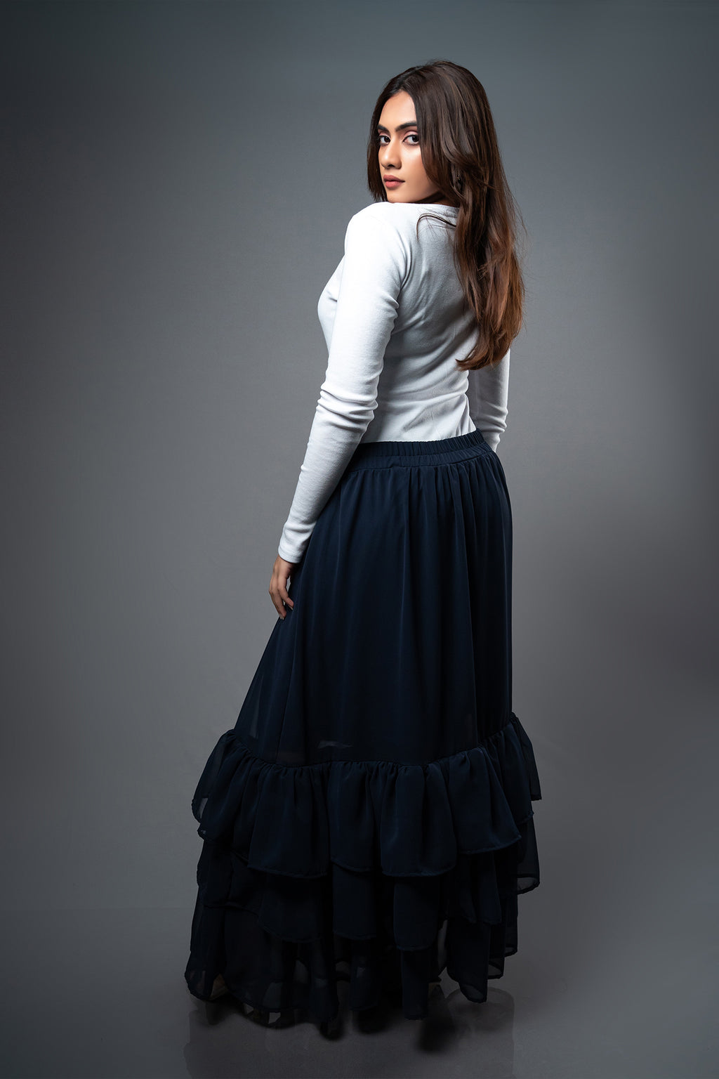 SK075 | Tripple Ruffle Skirt