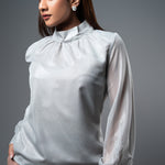 T071 l High Neck Gathered Top - Image 5