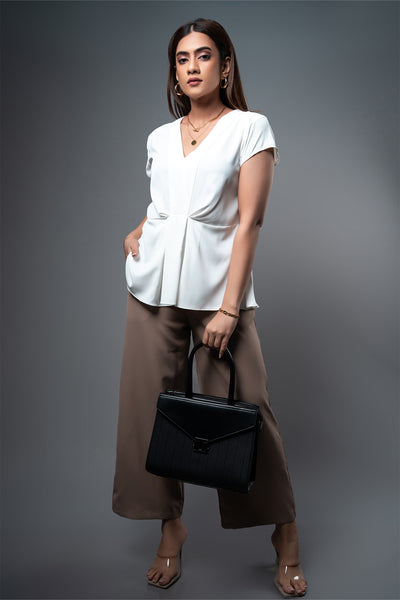 T110 l V Neck Cap Sleeve Top