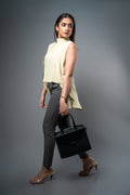 T103 | High Neck Pleated Top
