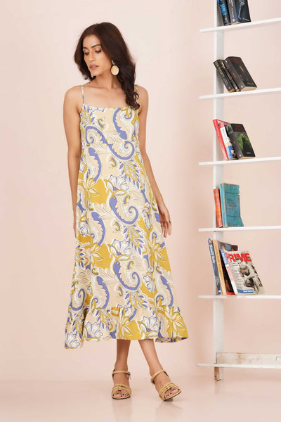 D089 l Floral Print Maxi Dress