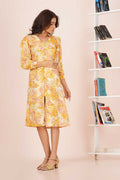 D093 | Floral Printed Square Midi Dress