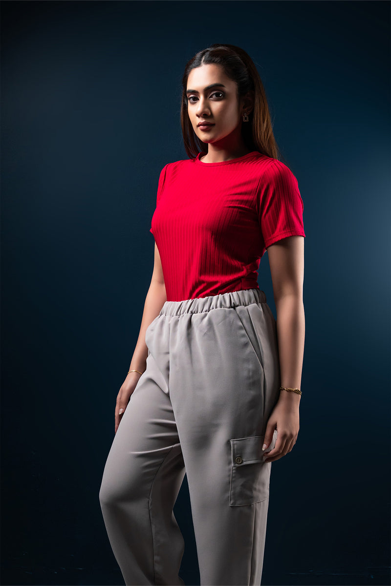 T108 l Crew Neck Crop T-Shirt