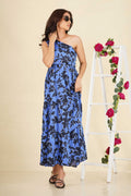 D117 | Printed One Shoulder Maxi Dress