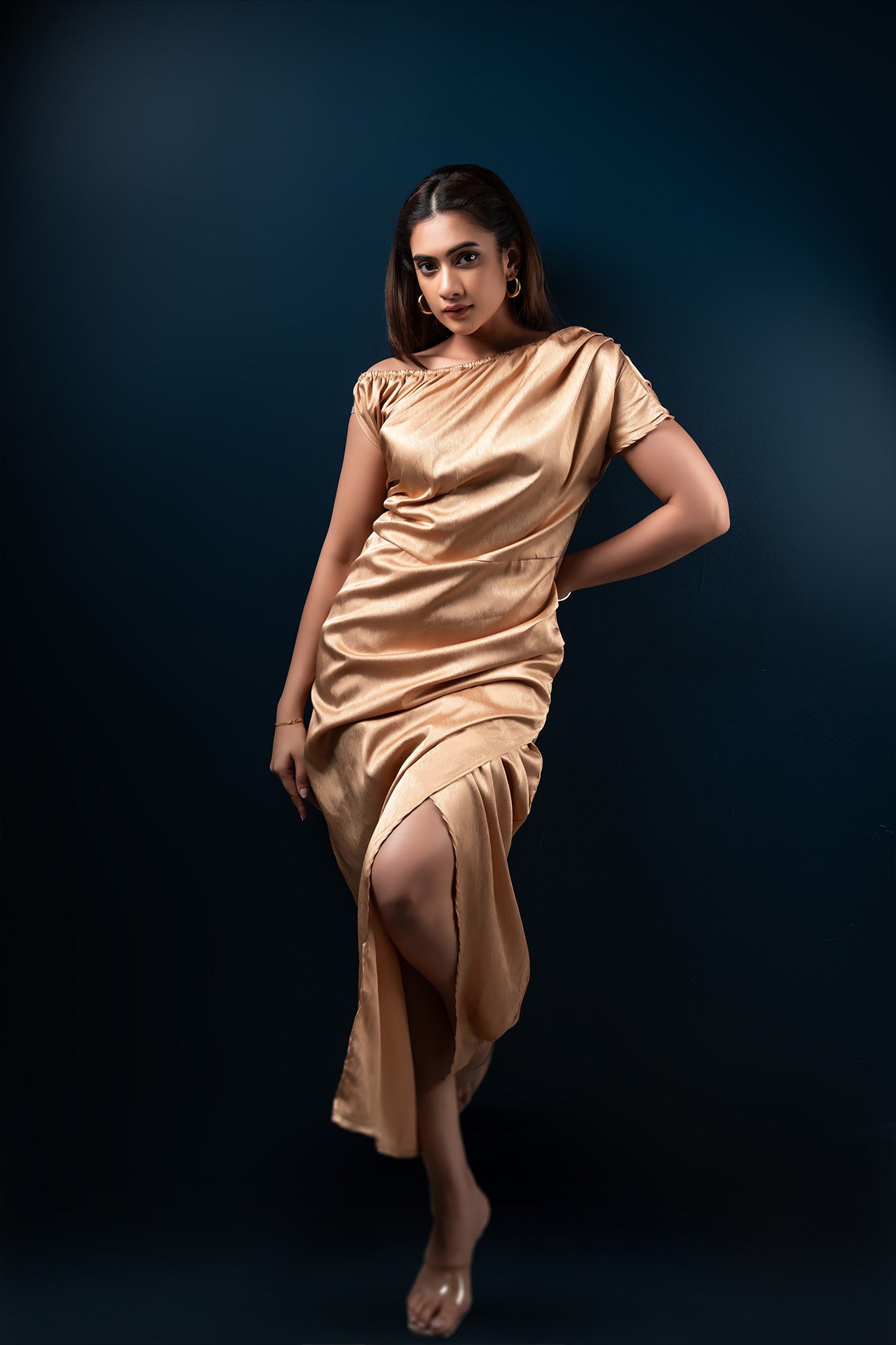 D074 | One Shoulder Drape Dress