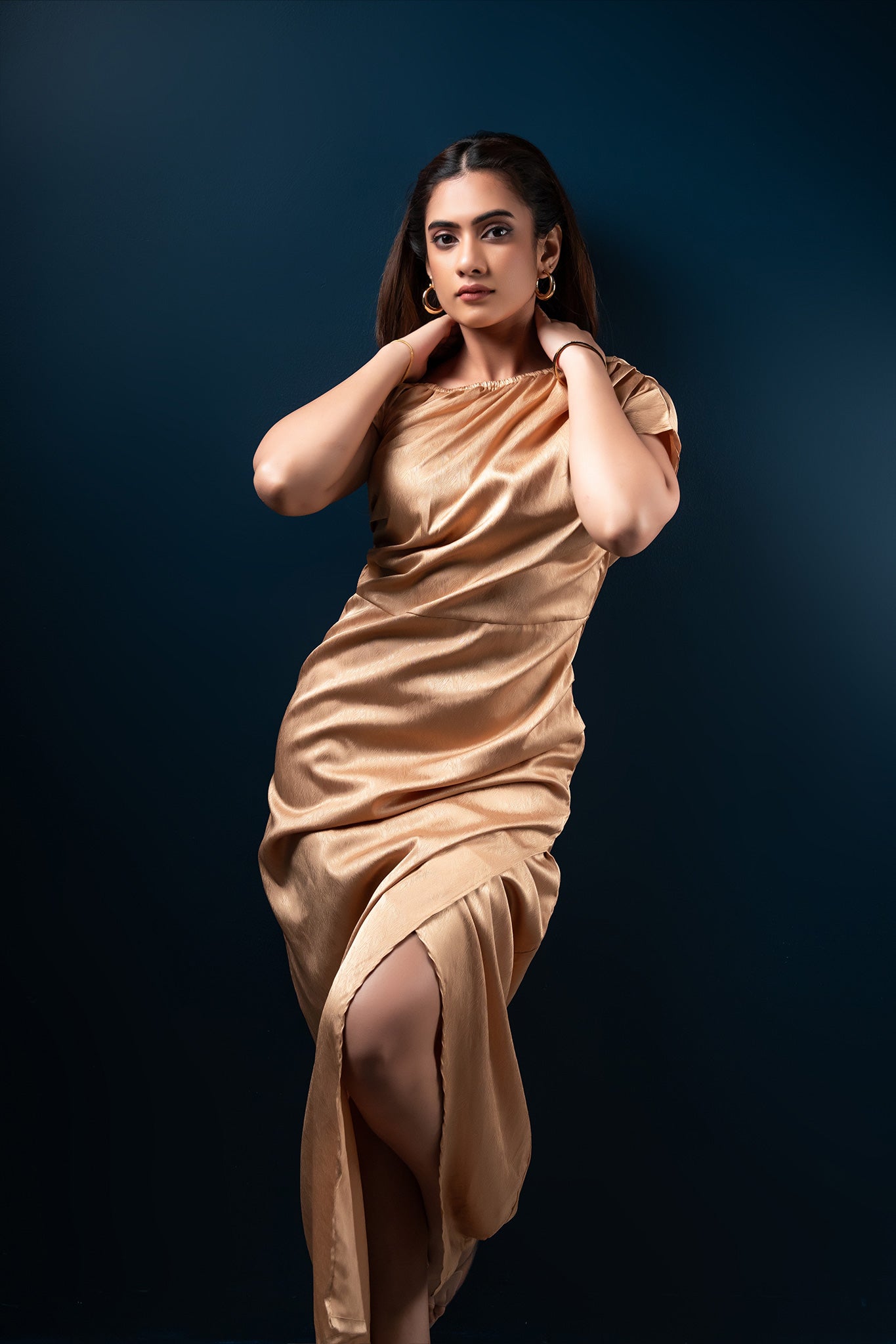 D074 | One Shoulder Drape Dress