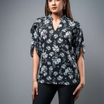 T058 | Chinese Collar Printed Top - Image 3
