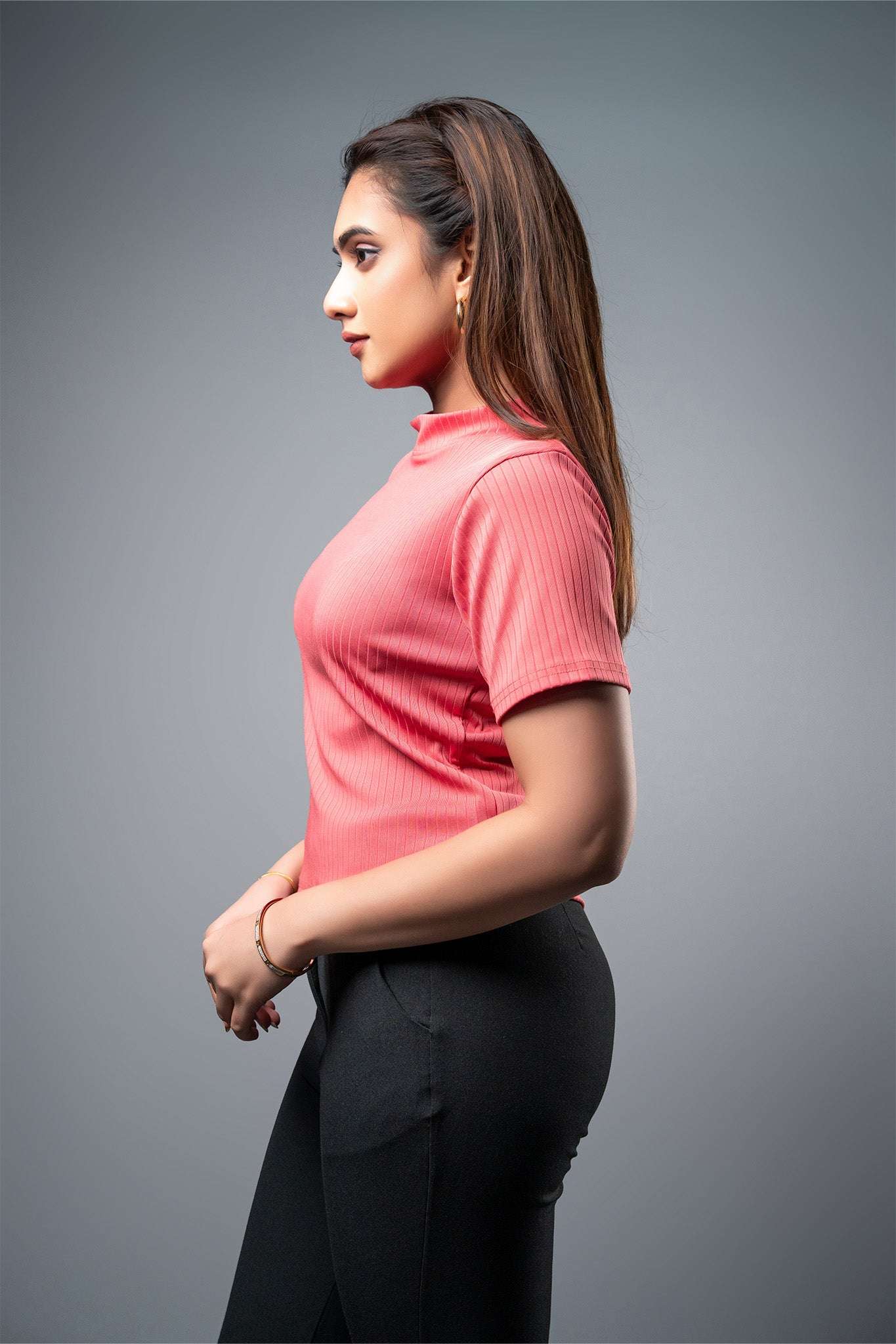 T121 | High Neck Crop T-Shirt