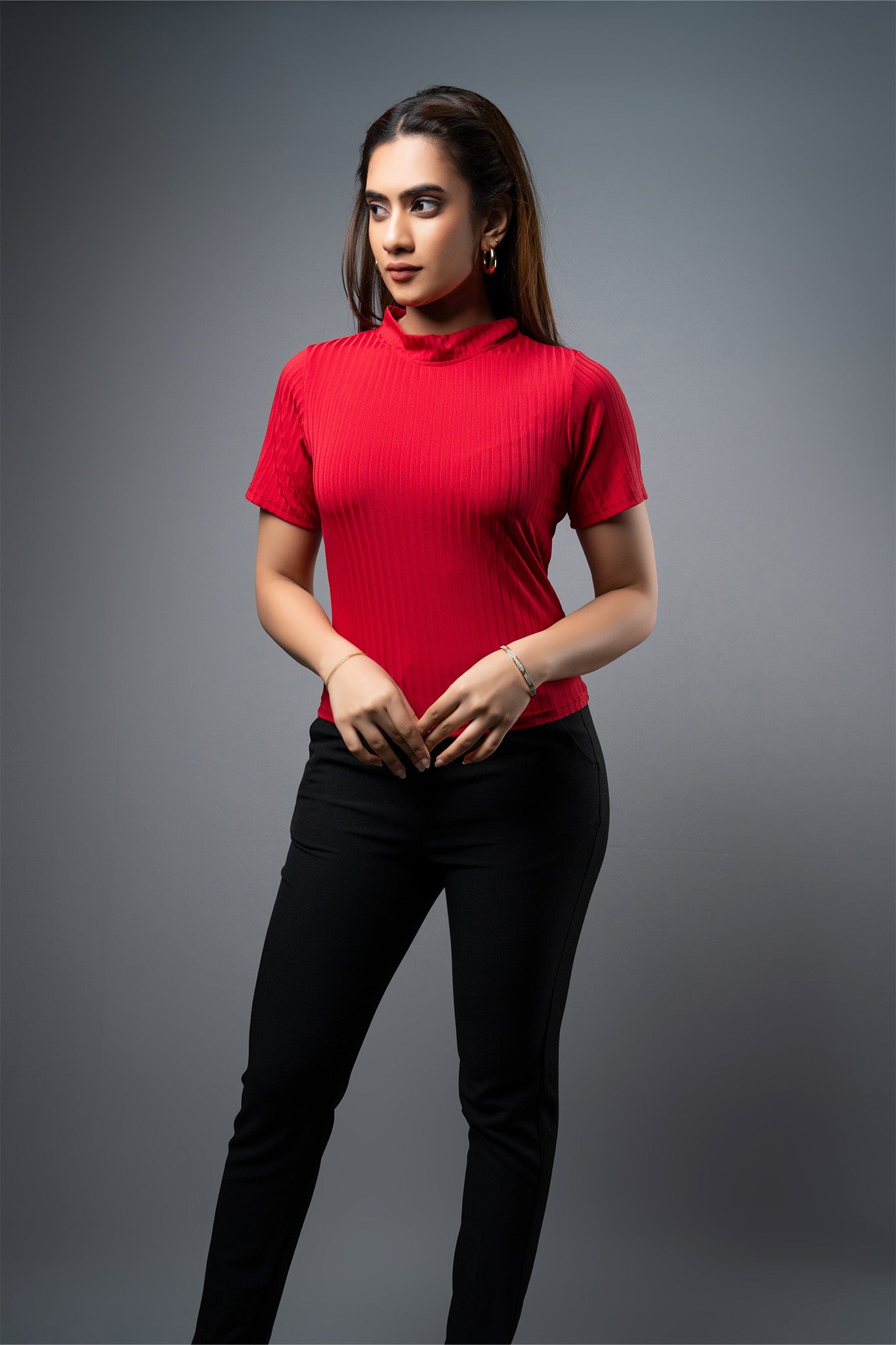 T121 | High Neck Crop T-Shirt