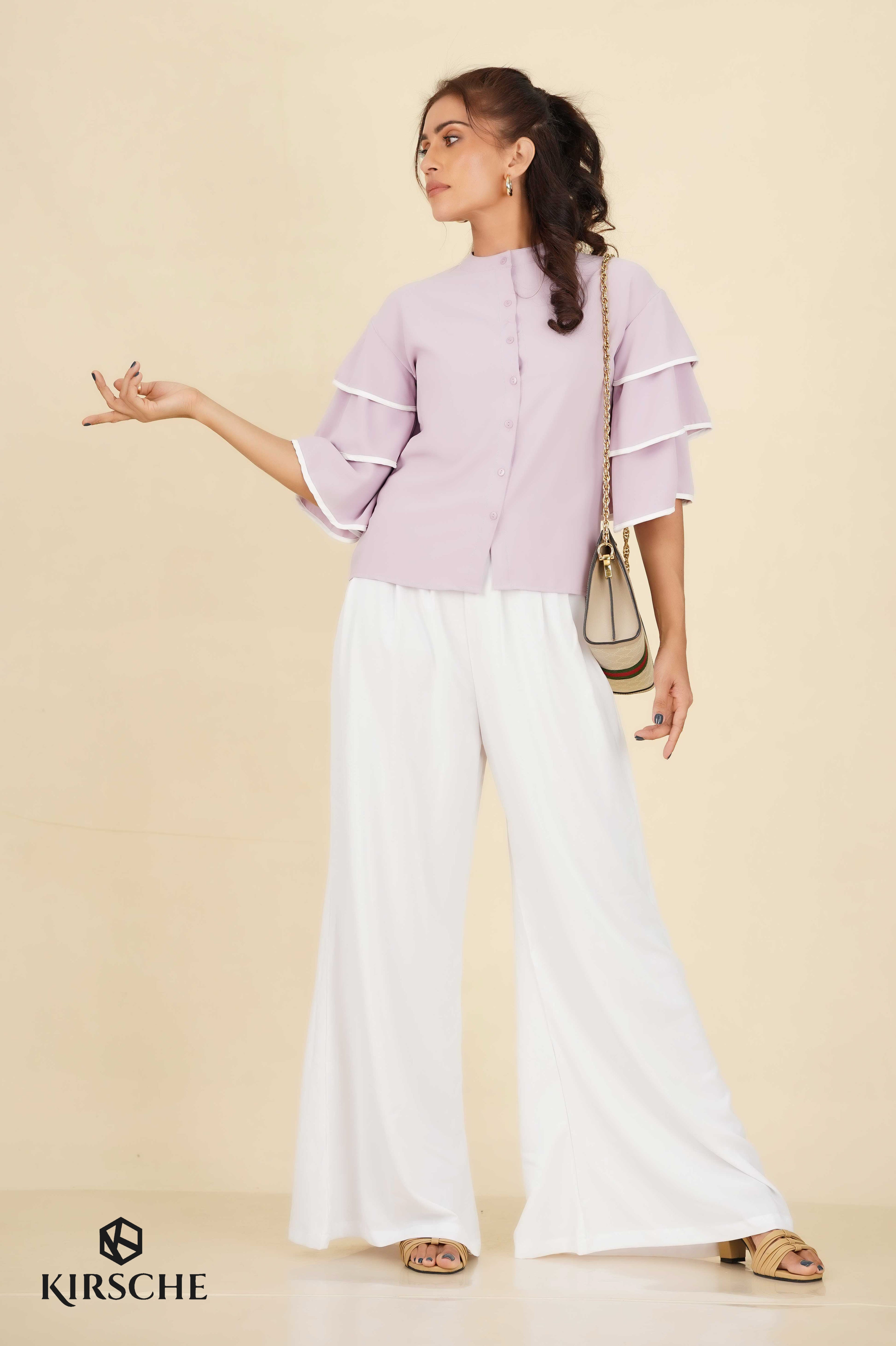 S112 | Layerd Sleeve Chinese Collar Shirt