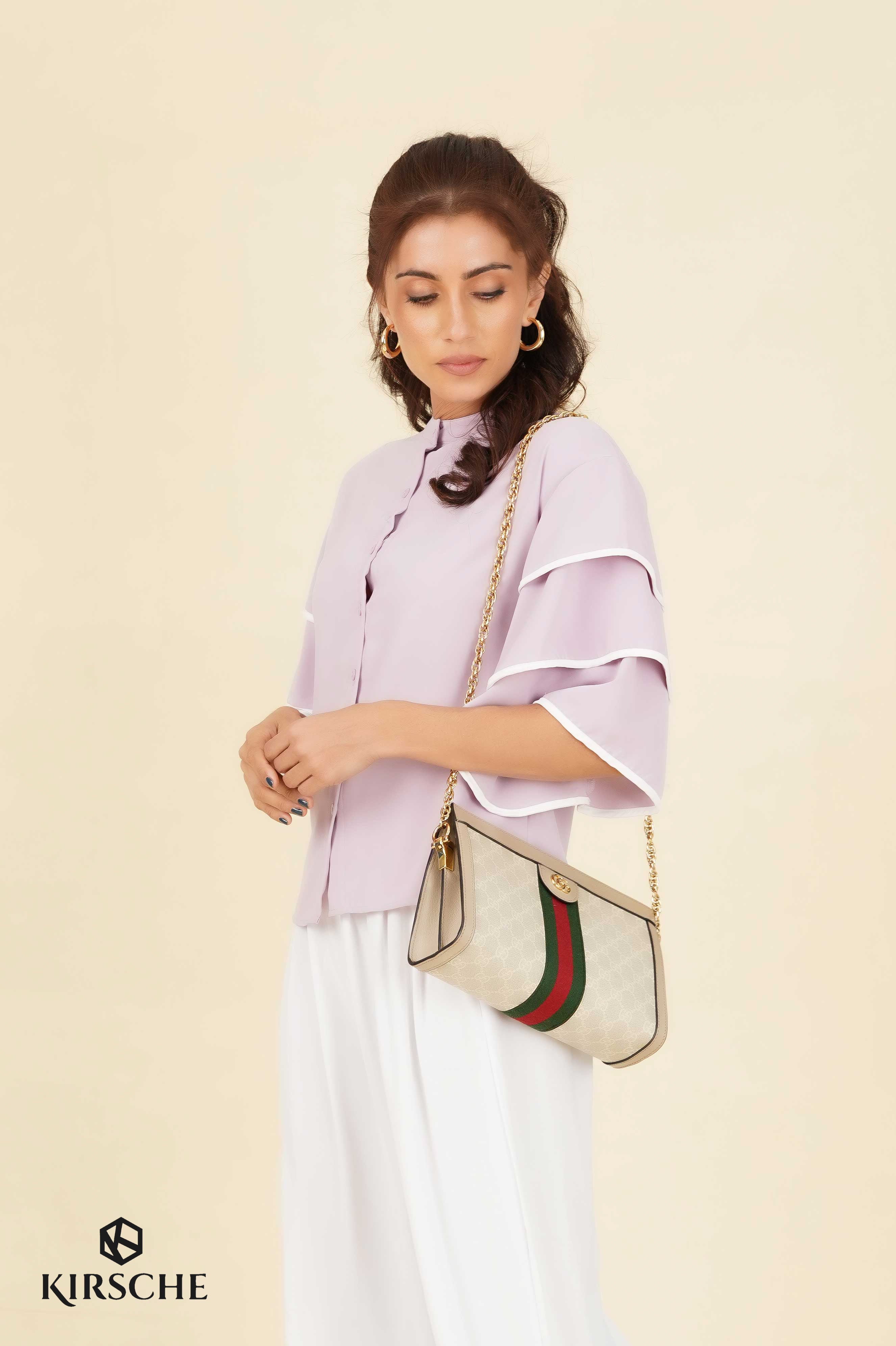 S112 | Layerd Sleeve Chinese Collar Shirt