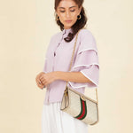 Layered Sleeve Chinese Collar Shirt - Image 5