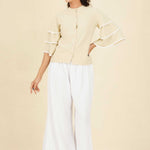 Layered Sleeve Chinese Collar Shirt - Image 3